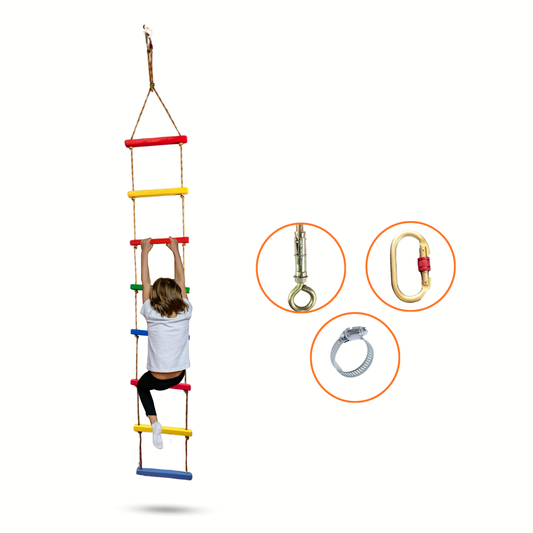 Double String Wooden Ladder Flat Rungs