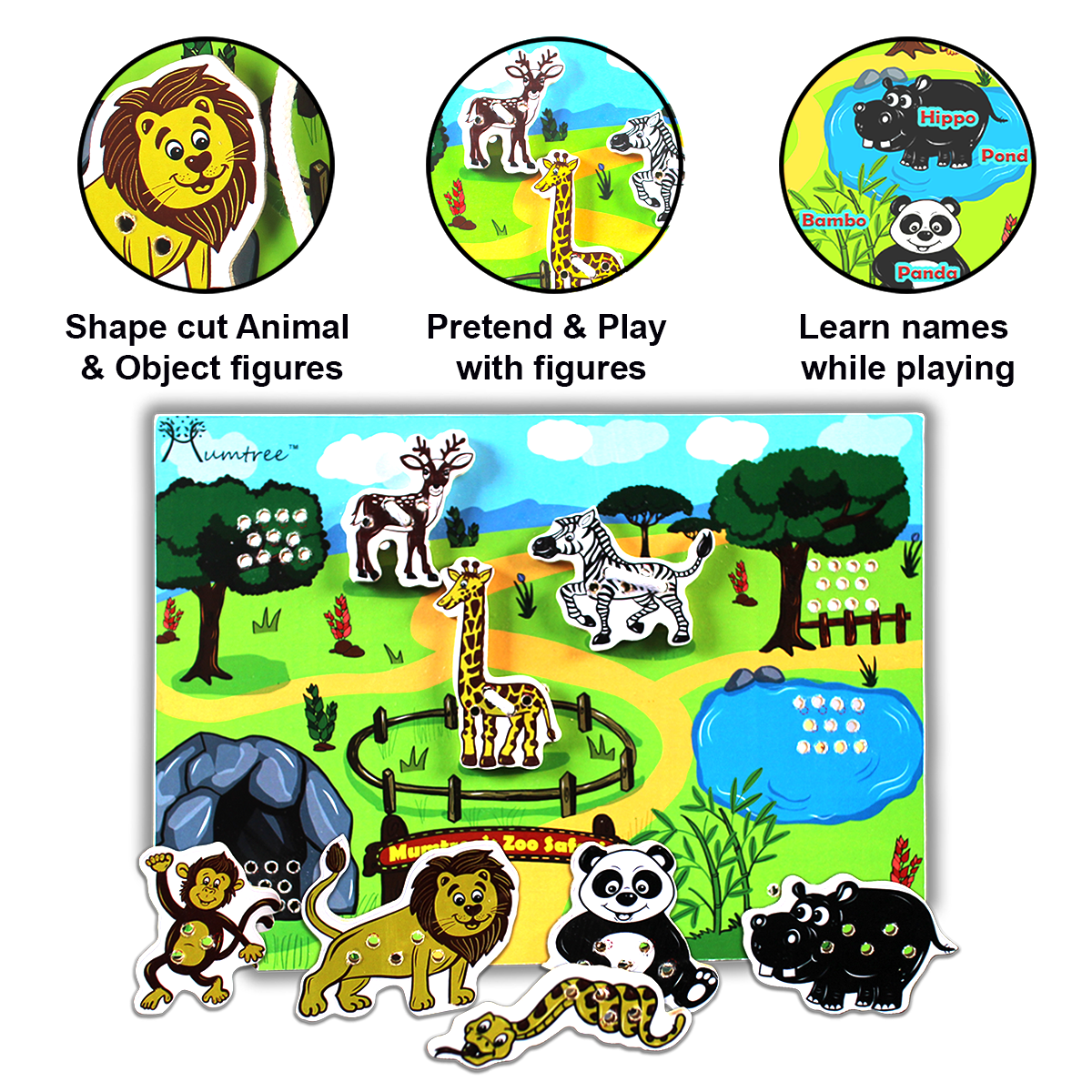Zoo Objects Zoo Safari Sew Habitat | Montessori Lacing Toy for Kids | Mumtree
